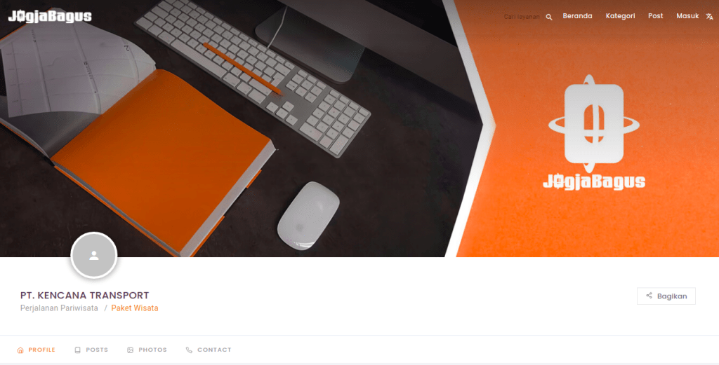Website PT. Kencana Transport. Sumber : jogjabagus.id